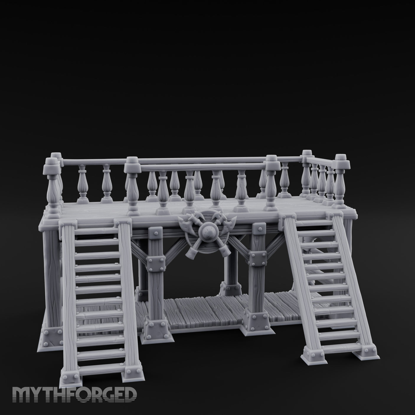 Baluster-Topped Rivet-Bolted Tavern Staircase Platform gallery 1