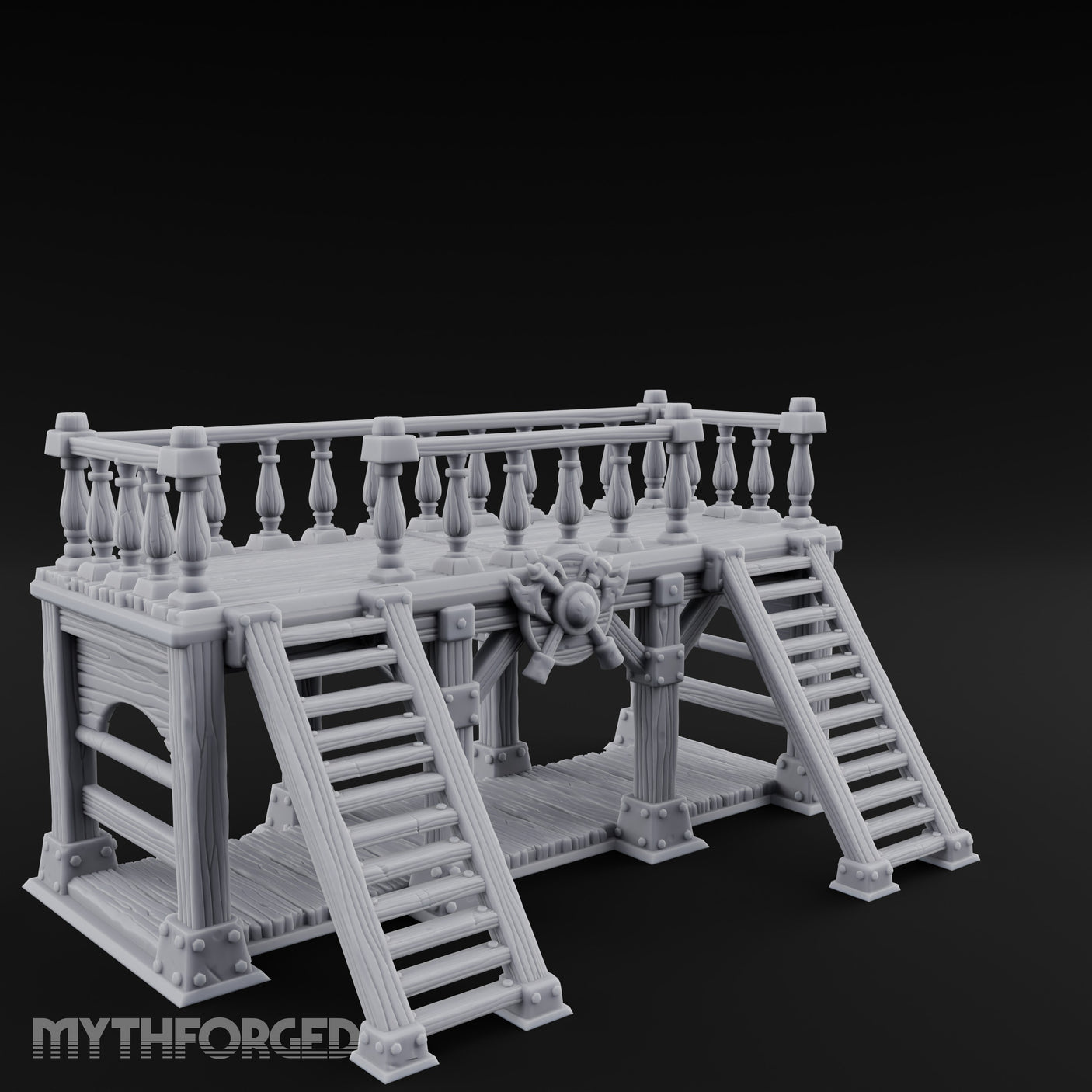 Baluster-Topped Rivet-Bolted Tavern Staircase Platform gallery 2