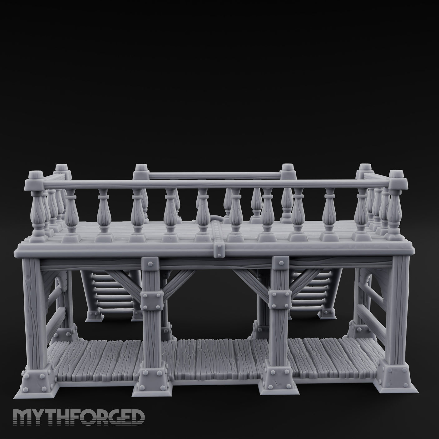 Baluster-Topped Rivet-Bolted Tavern Staircase Platform gallery 5