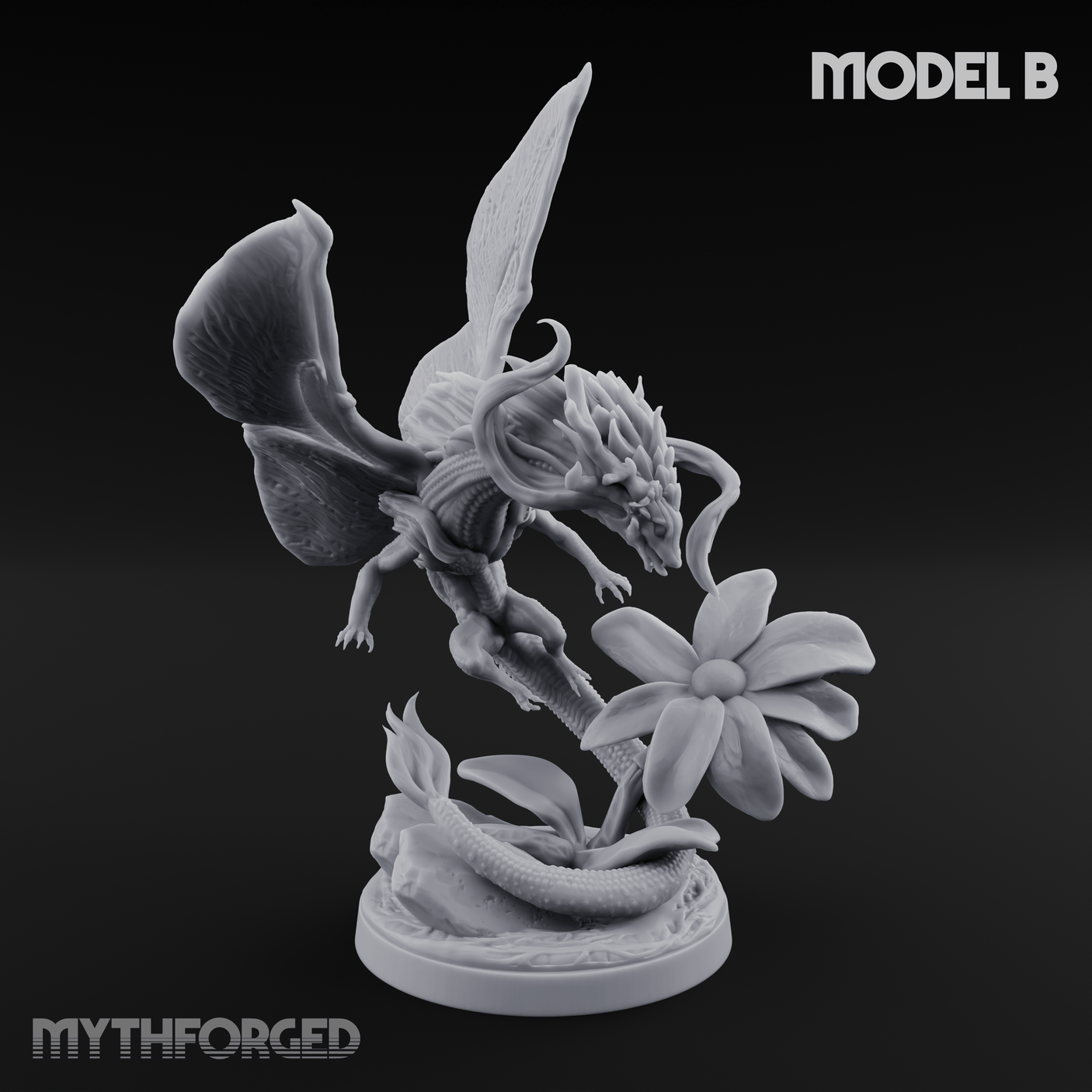 Stretching Faerie Dragons B Miniature for Dungeons and Dragons, Pathfinder or other TTRPGs