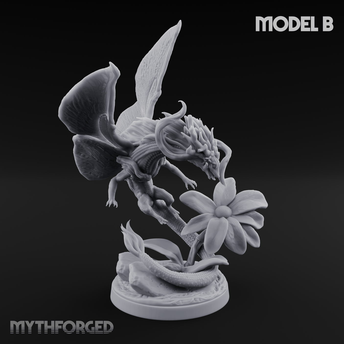 Stretching Faerie Dragons Miniature for Dungeons and Dragons, Pathfinder or other TTRPGs