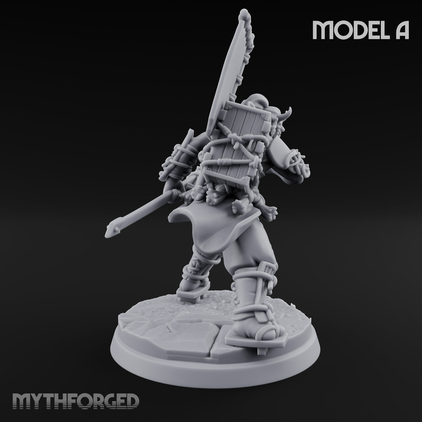 Banner Bearing Blade Drawing Oni Swordsmen Miniature for Dungeons and Dragons, Pathfinder or other TTRPGs