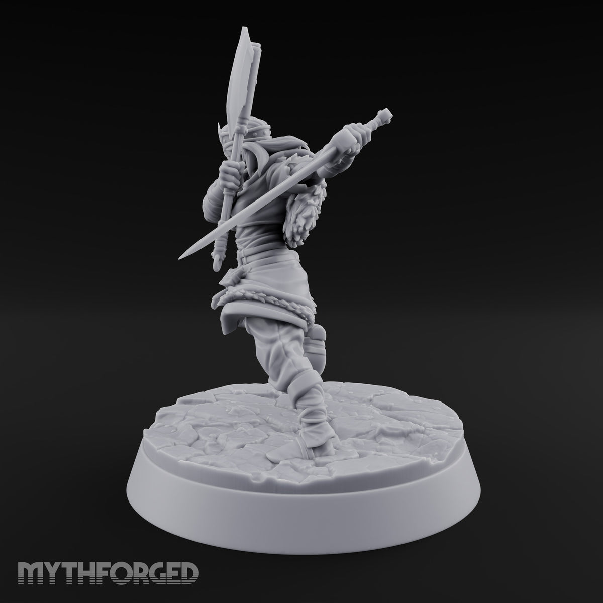 Furs Still Frosted Human Barbarian D — Axe & Sword