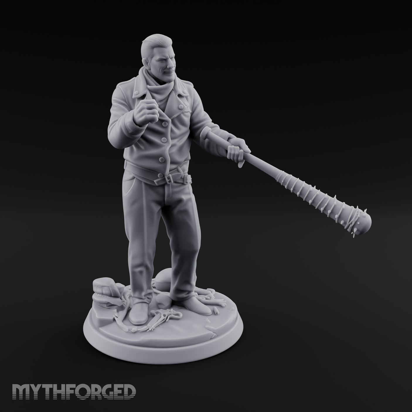 Barbed Bat Swinging Human Warlord Miniature for Dungeons and Dragons, Pathfinder or other TTRPGs