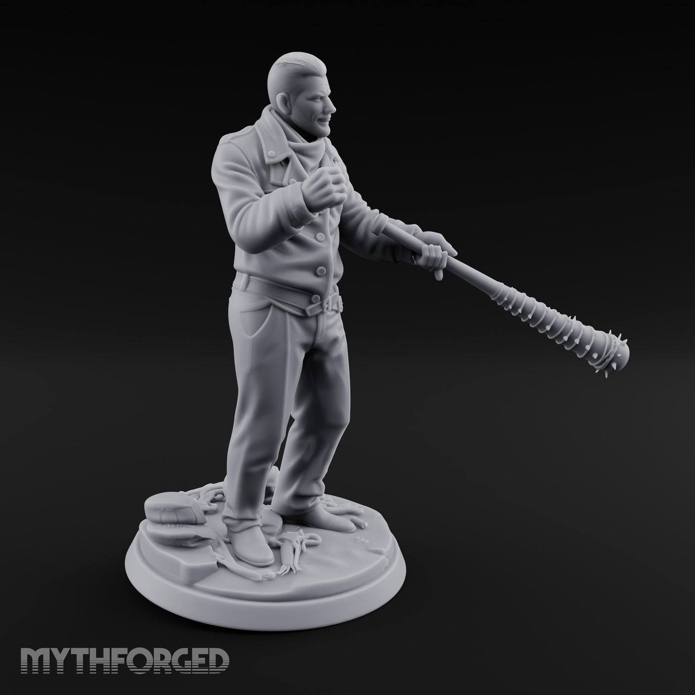 Barbed Bat Swinging Human Warlord Miniature for Dungeons and Dragons, Pathfinder or other TTRPGs