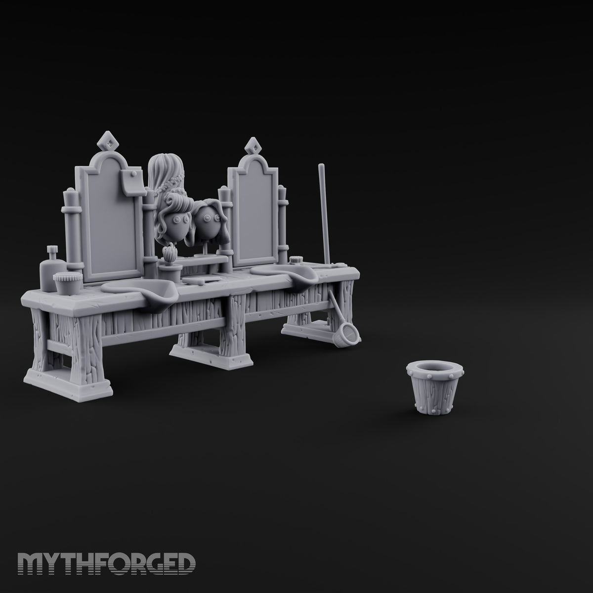 Rinse, Then Repeat Wooden Barber Shop Washbasin Bench