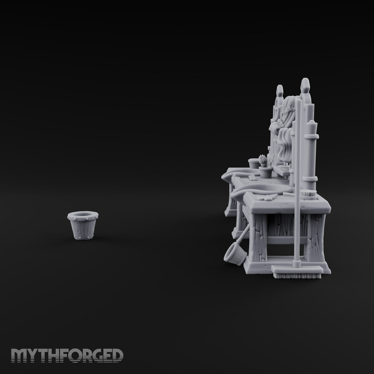 Rinse, Then Repeat Wooden Barber Shop Washbasin Bench
