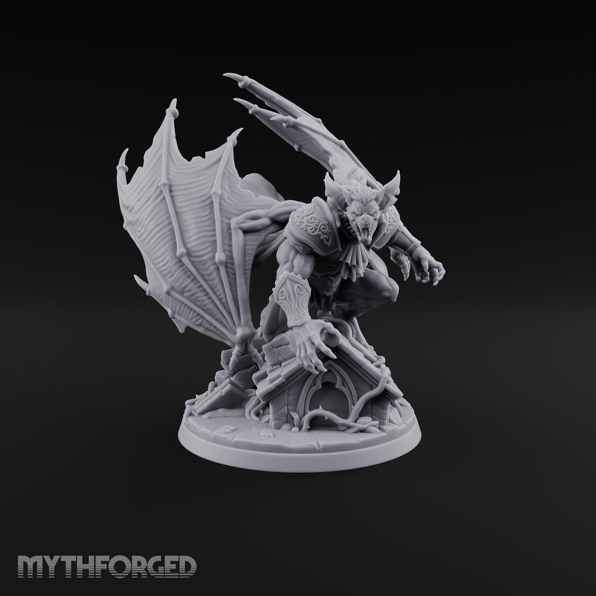 Perched to Pounce Vampire Baron Miniature for Dungeons and Dragons, Pathfinder or other TTRPGs