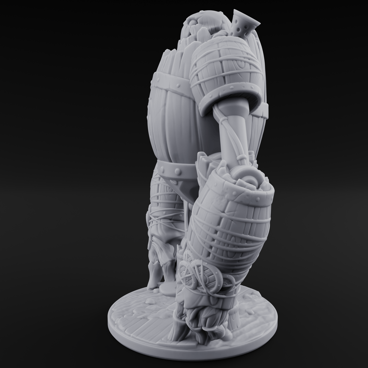 Cobbled Together Golem Barrel Brute Miniature for Dungeons and Dragons, Pathfinder or other TTRPGs