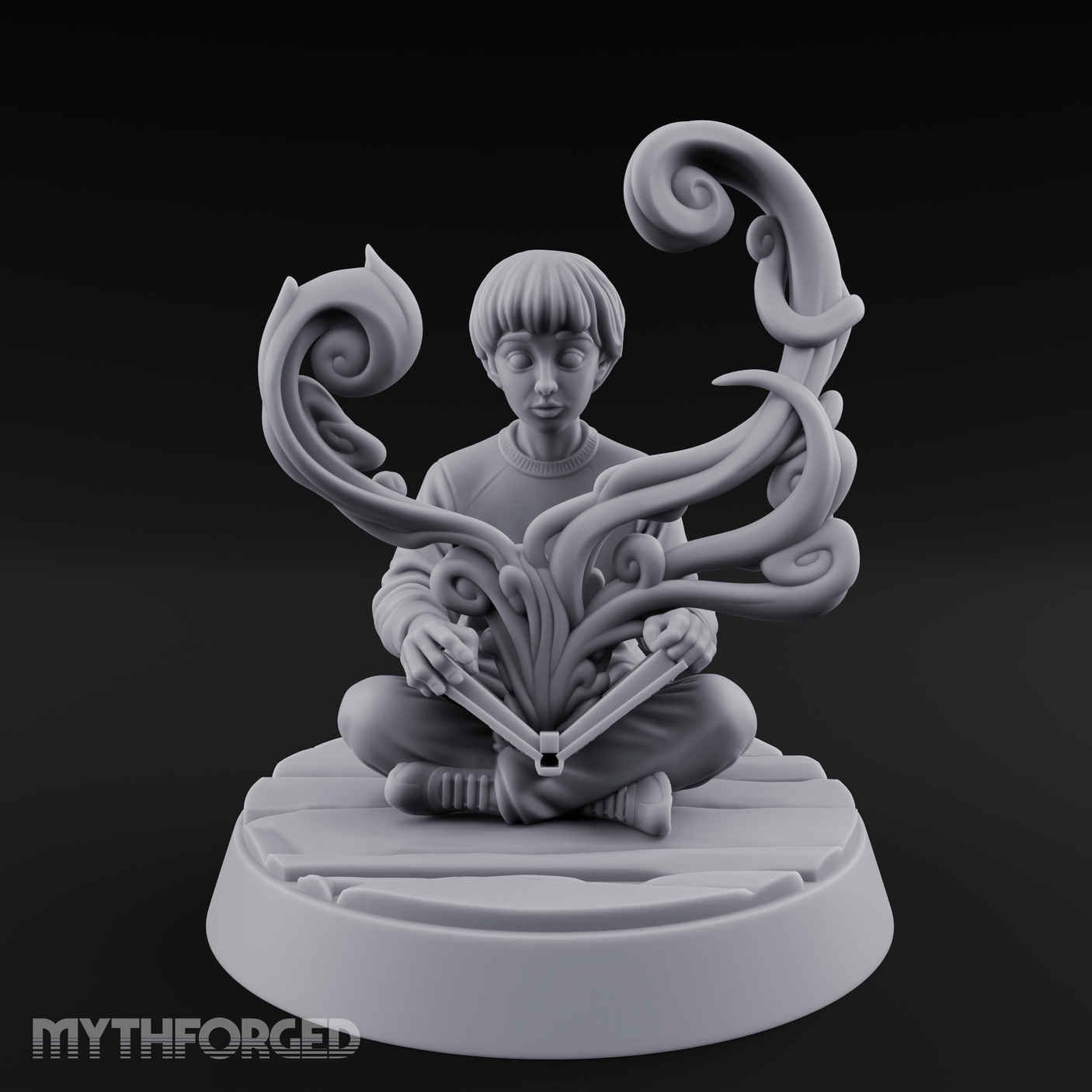 Magic Conjuring Young Boy Miniature for Dungeons and Dragons, Pathfinder or other TTRPGs