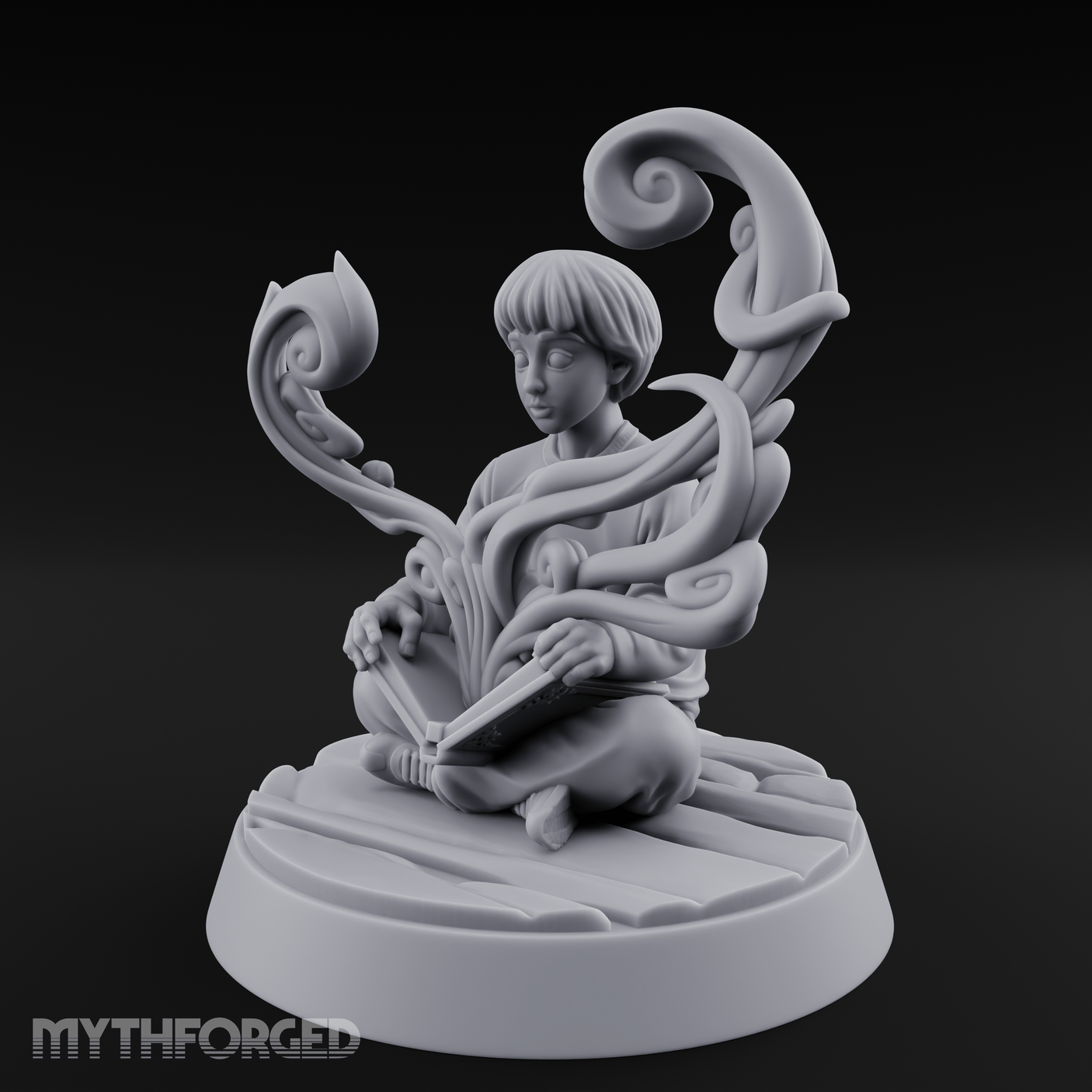 Magic Conjuring Young Boy Miniature for Dungeons and Dragons, Pathfinder or other TTRPGs