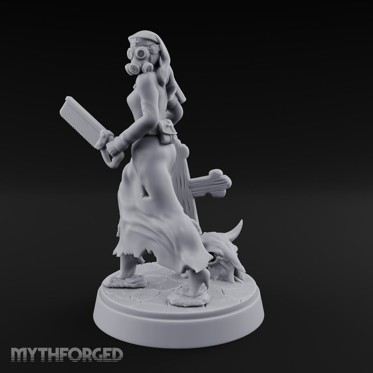 Ready to Operate Human Battle Nurse Miniature for Dungeons and Dragons, Pathfinder or other TTRPGs