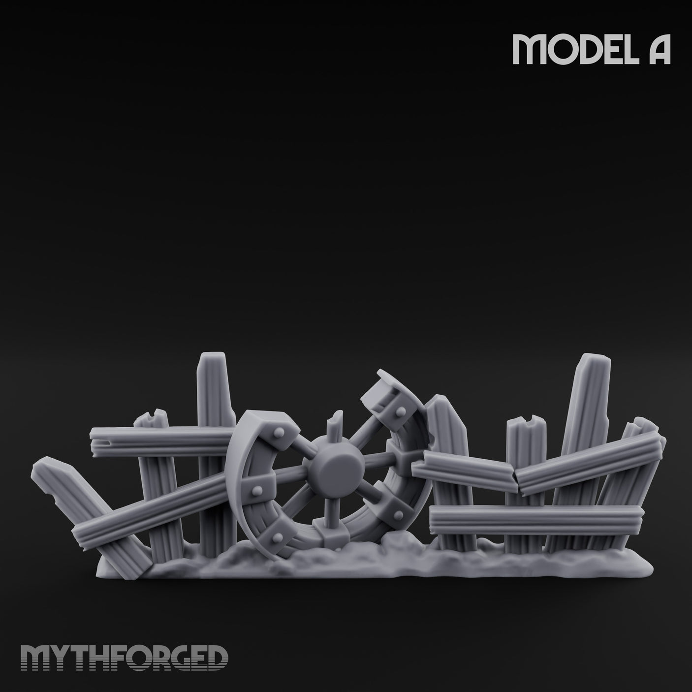 Battle-Scarred Shield-Strewn Battlefield Barricade Ruin A Miniature for Dungeons and Dragons, Pathfinder or other TTRPGs