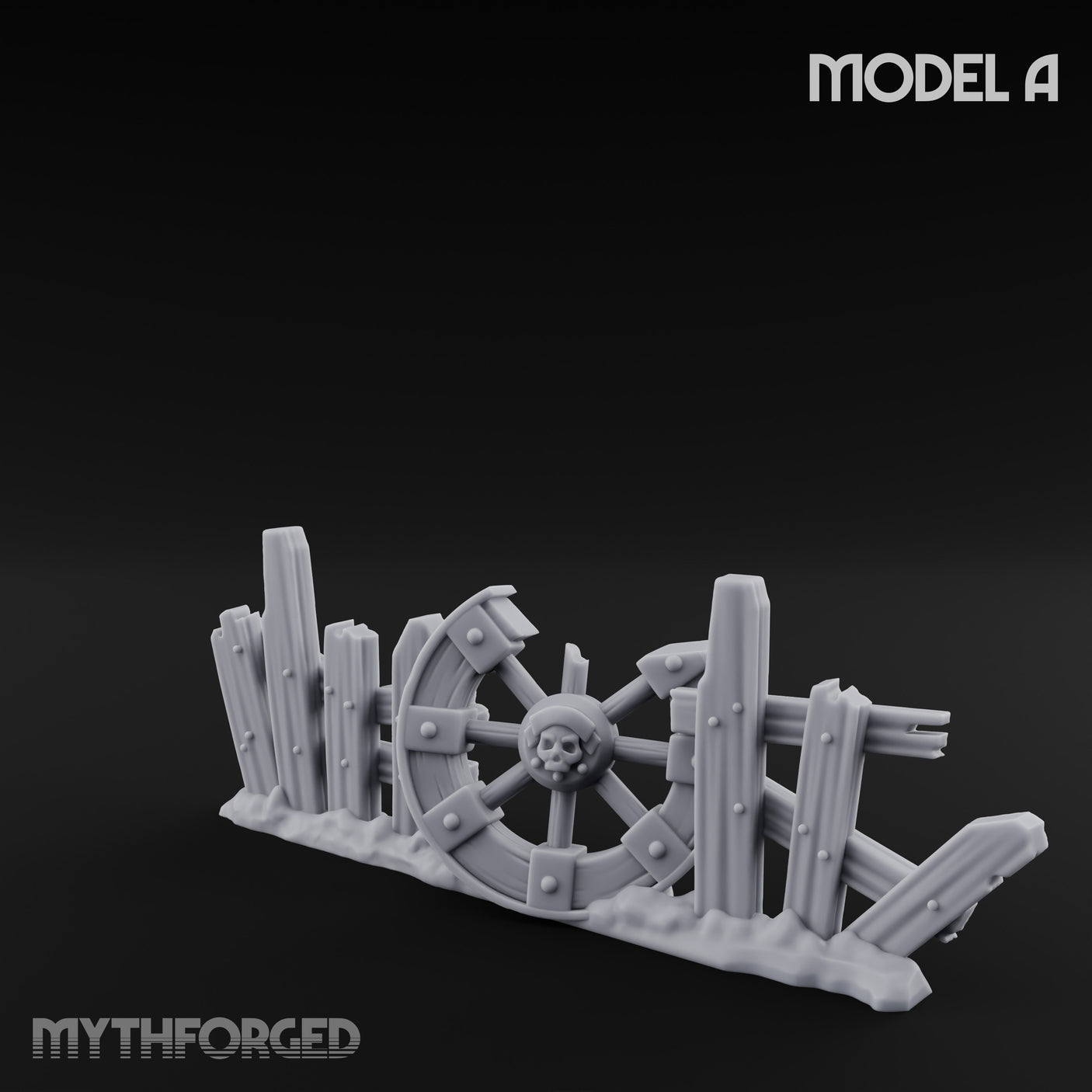 Battle-Scarred Shield-Strewn Battlefield Barricade Ruin A Miniature for Dungeons and Dragons, Pathfinder or other TTRPGs