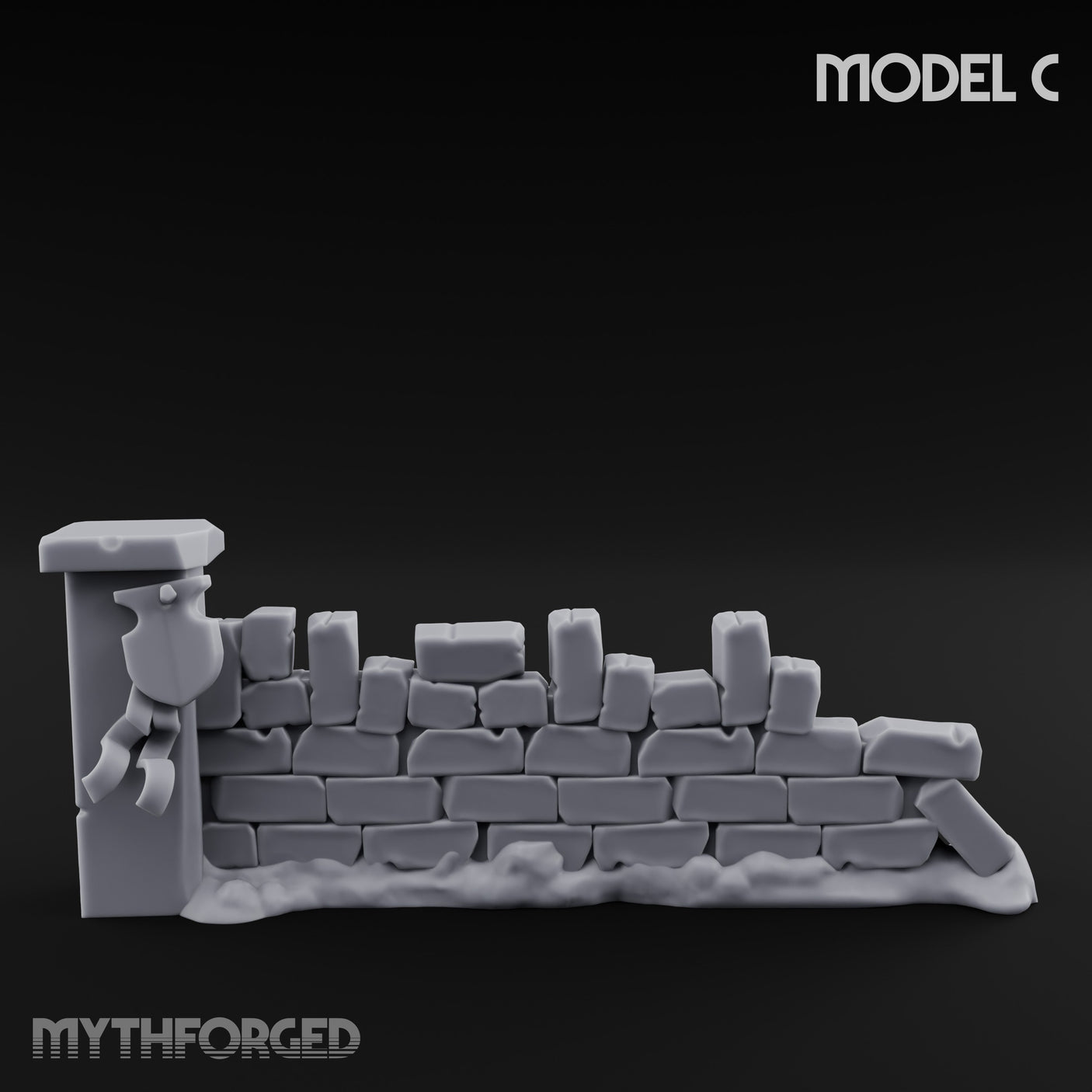Battle-Scarred Shield-Strewn Battlefield Barricade Ruin C Miniature for Dungeons and Dragons, Pathfinder or other TTRPGs