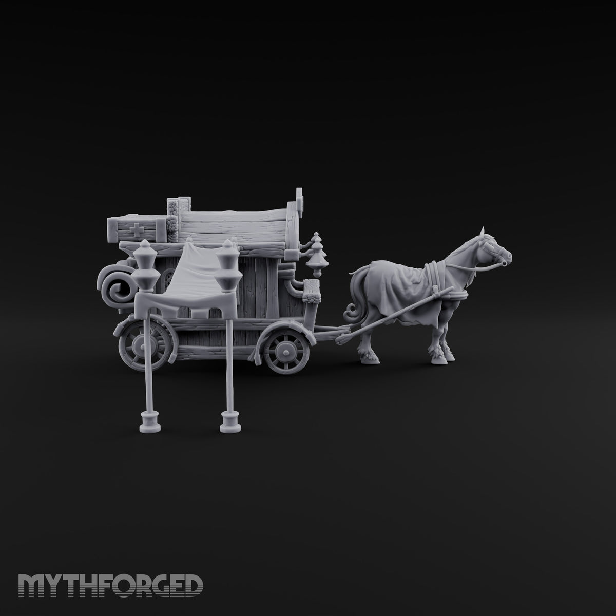 Ambulance Before Anaesthesia Horse-Drawn Medic Wagon