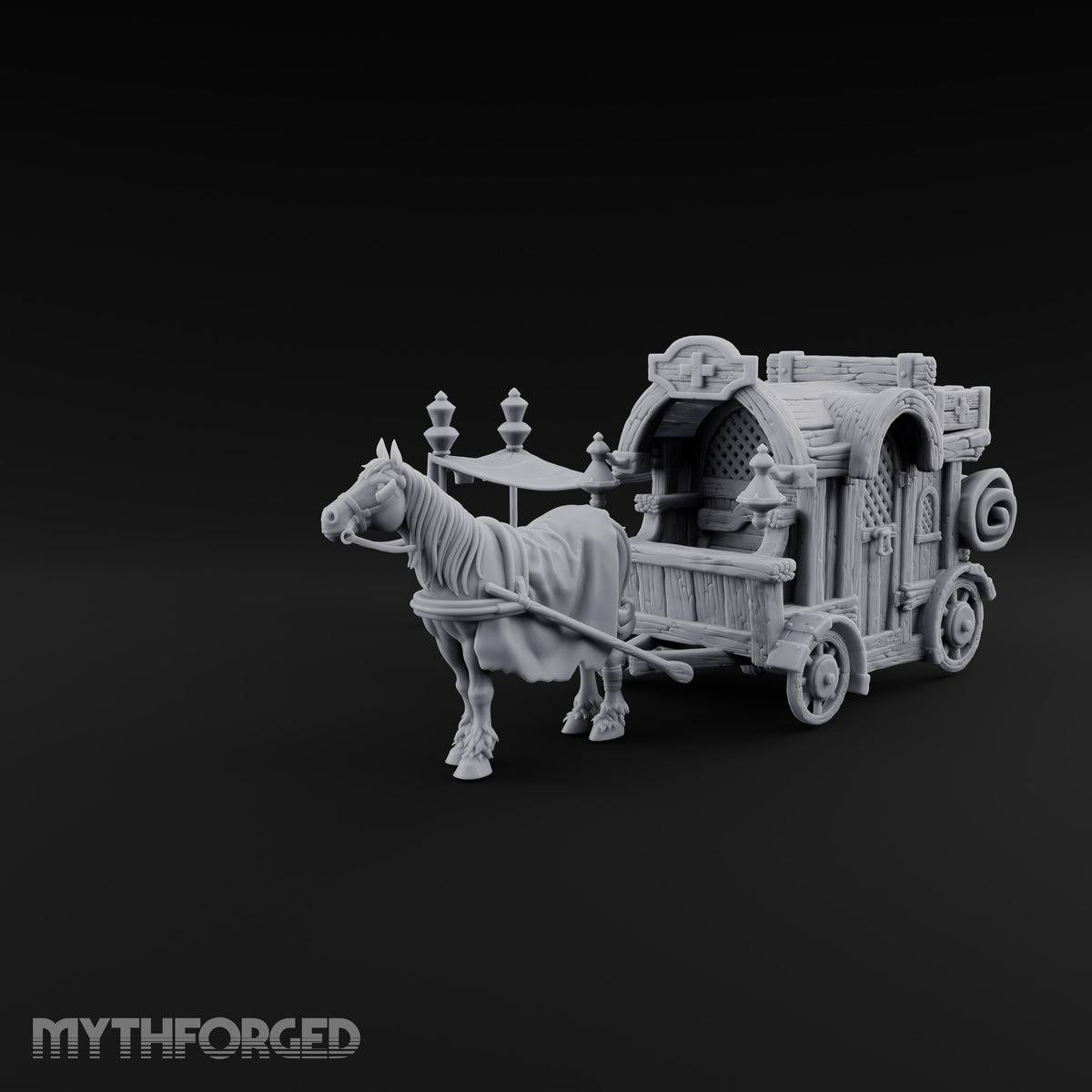 Ambulance Before Anaesthesia Horse-Drawn Medic Wagon