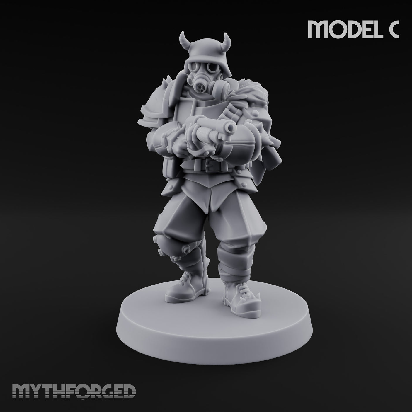 Bayonet Fixed Rifle Advancing Ashen Trooper C Miniature for Dungeons and Dragons, Pathfinder or other TTRPGs