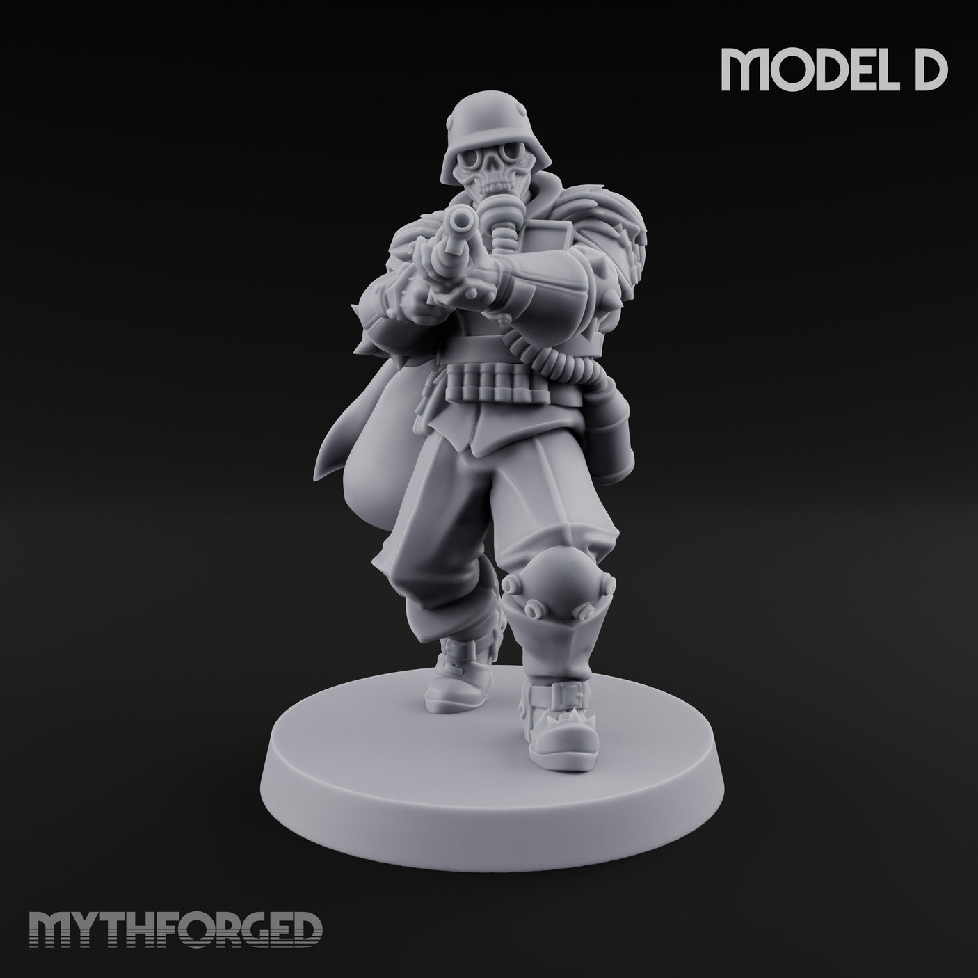 Bayonet Fixed Rifle Advancing Ashen Trooper D Miniature for Dungeons and Dragons, Pathfinder or other TTRPGs