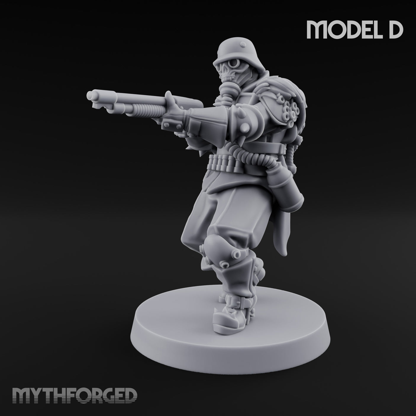 Bayonet Fixed Rifle Advancing Ashen Trooper D Miniature for Dungeons and Dragons, Pathfinder or other TTRPGs