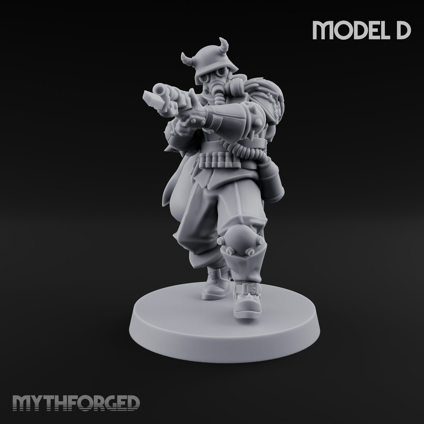 Bayonet Fixed Rifle Advancing Ashen Trooper D Miniature for Dungeons and Dragons, Pathfinder or other TTRPGs