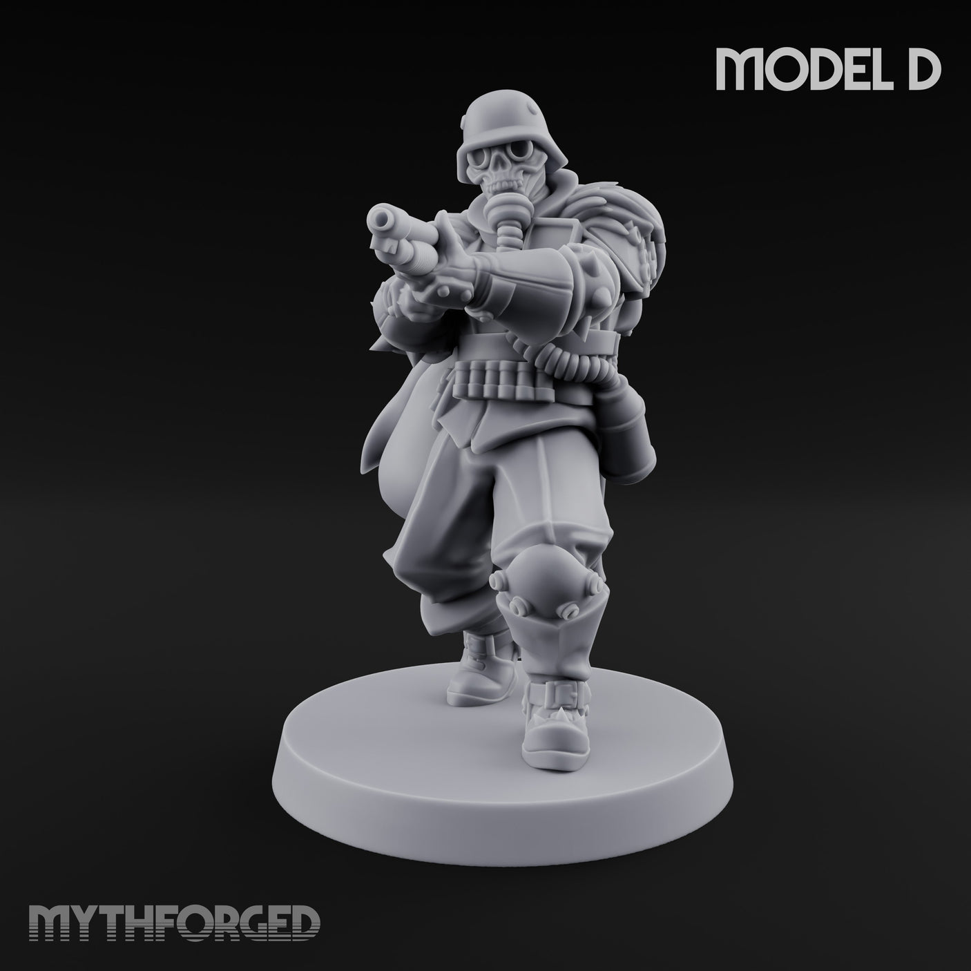 Bayonet Fixed Rifle Advancing Ashen Trooper D Miniature for Dungeons and Dragons, Pathfinder or other TTRPGs