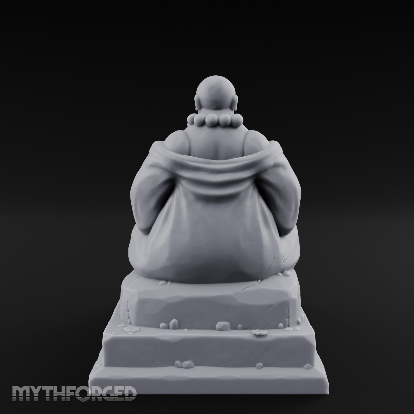 Bead-Necklaced Offering-Bowled Laughing Monk Shrine Statue Miniature for Dungeons and Dragons, Pathfinder or other TTRPGs