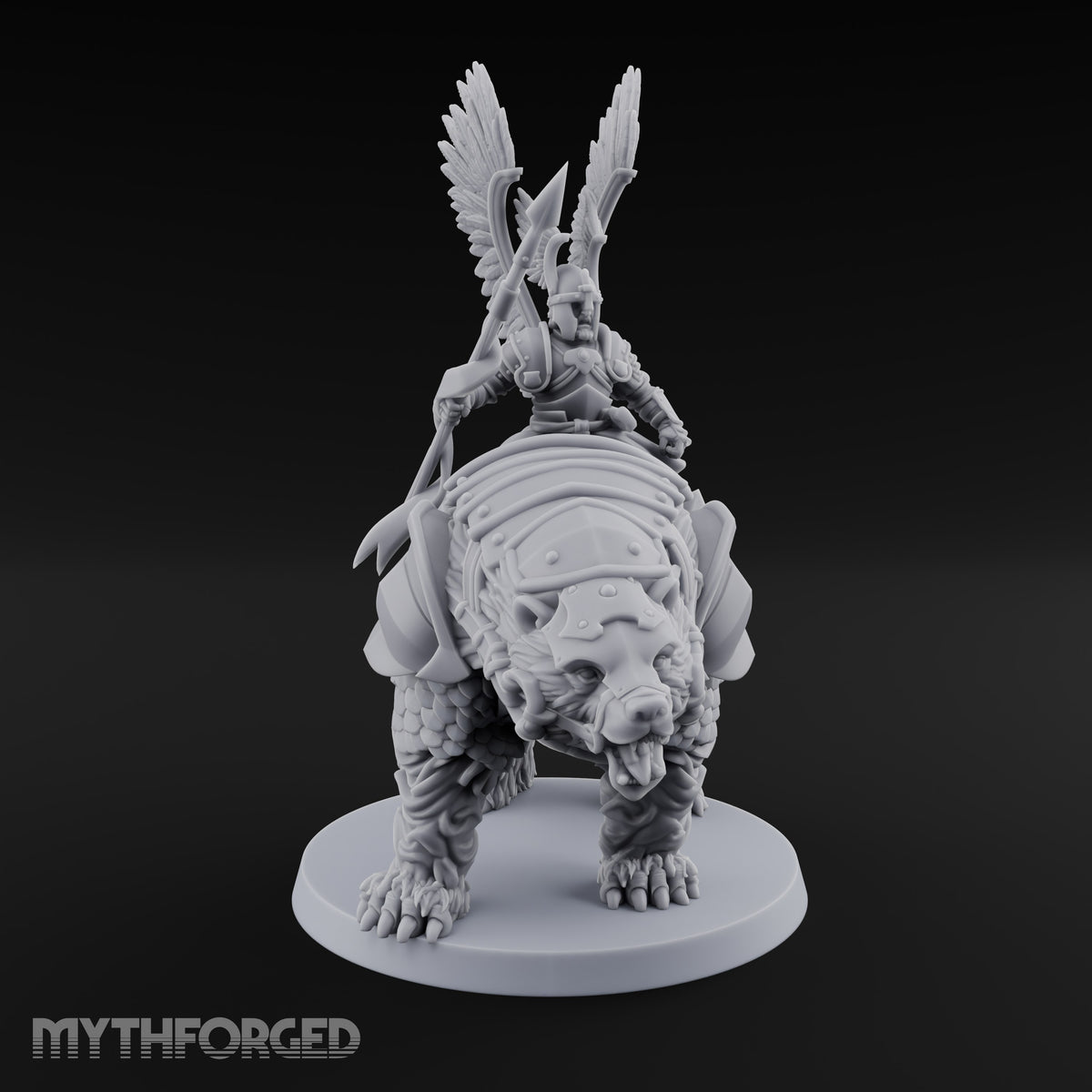 Winged Hussars, Armoured Bruin Dwarf Bear Riders — A