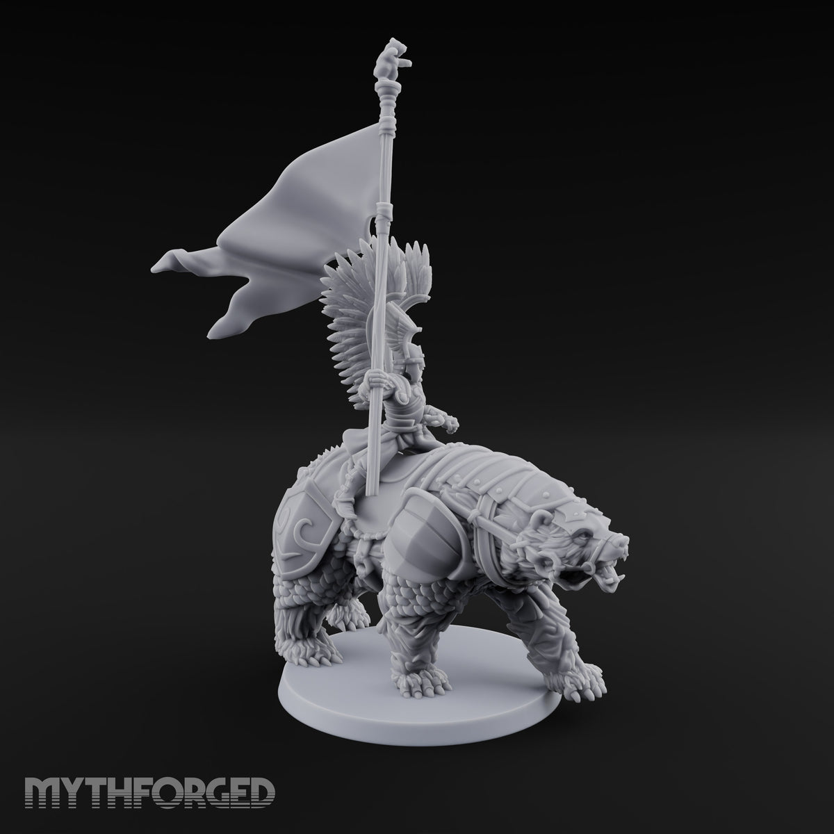 Winged Hussars, Armoured Bruin Dwarf Bear Rider B