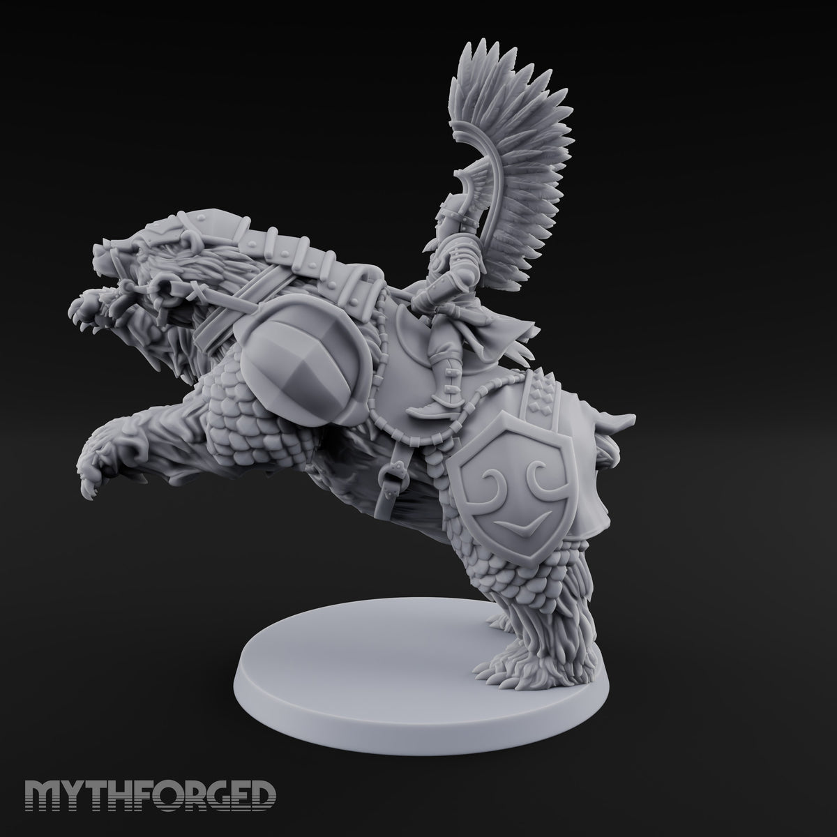 Winged Hussars, Armoured Bruin Dwarf Bear Rider C