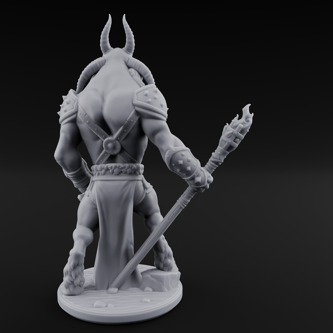 Standing Guard Beastfolk Warrior C Miniature for Dungeons and Dragons, Pathfinder or other TTRPGs