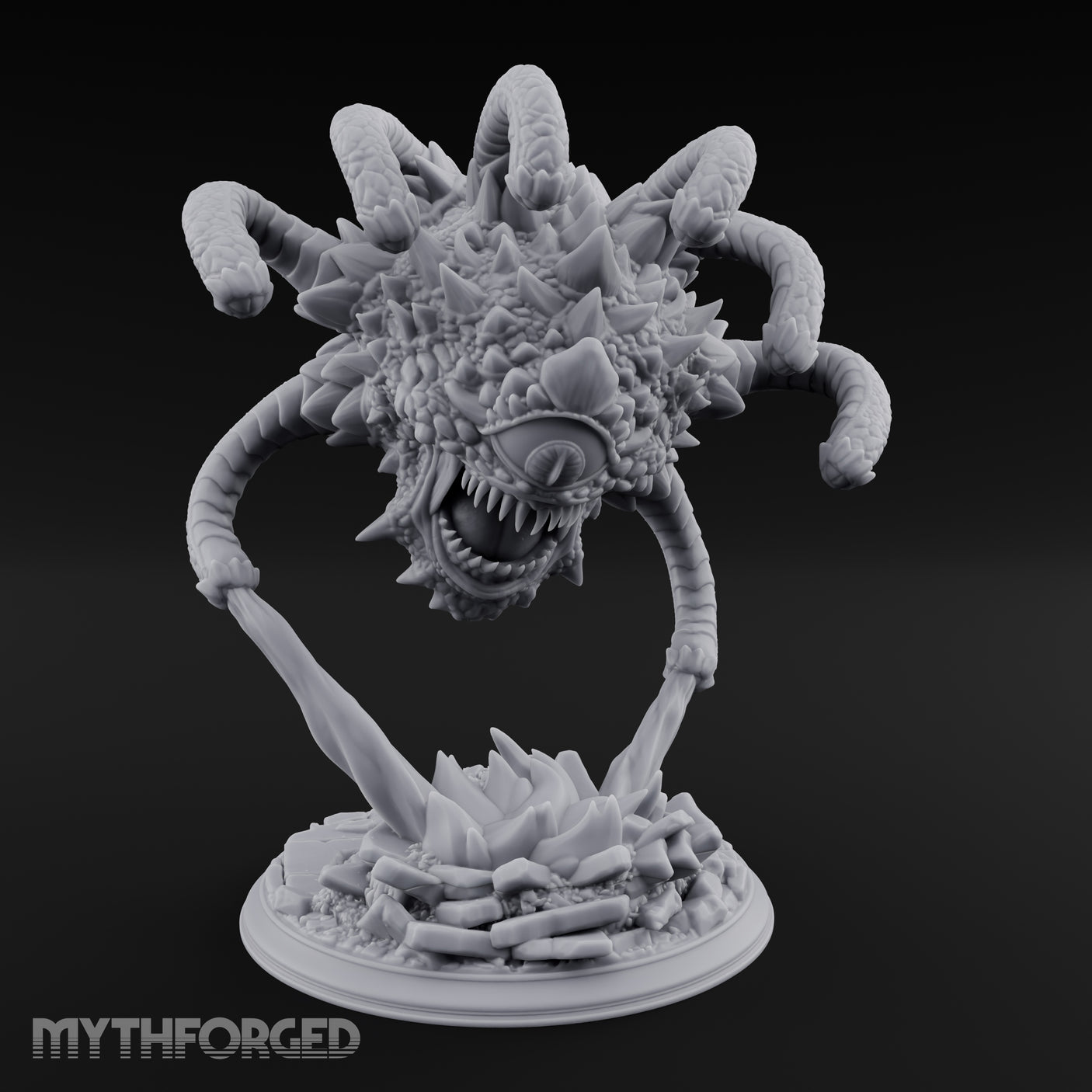 Crystal Bursting Beholder Tyrant Miniature for Dungeons and Dragons, Pathfinder or other TTRPGs