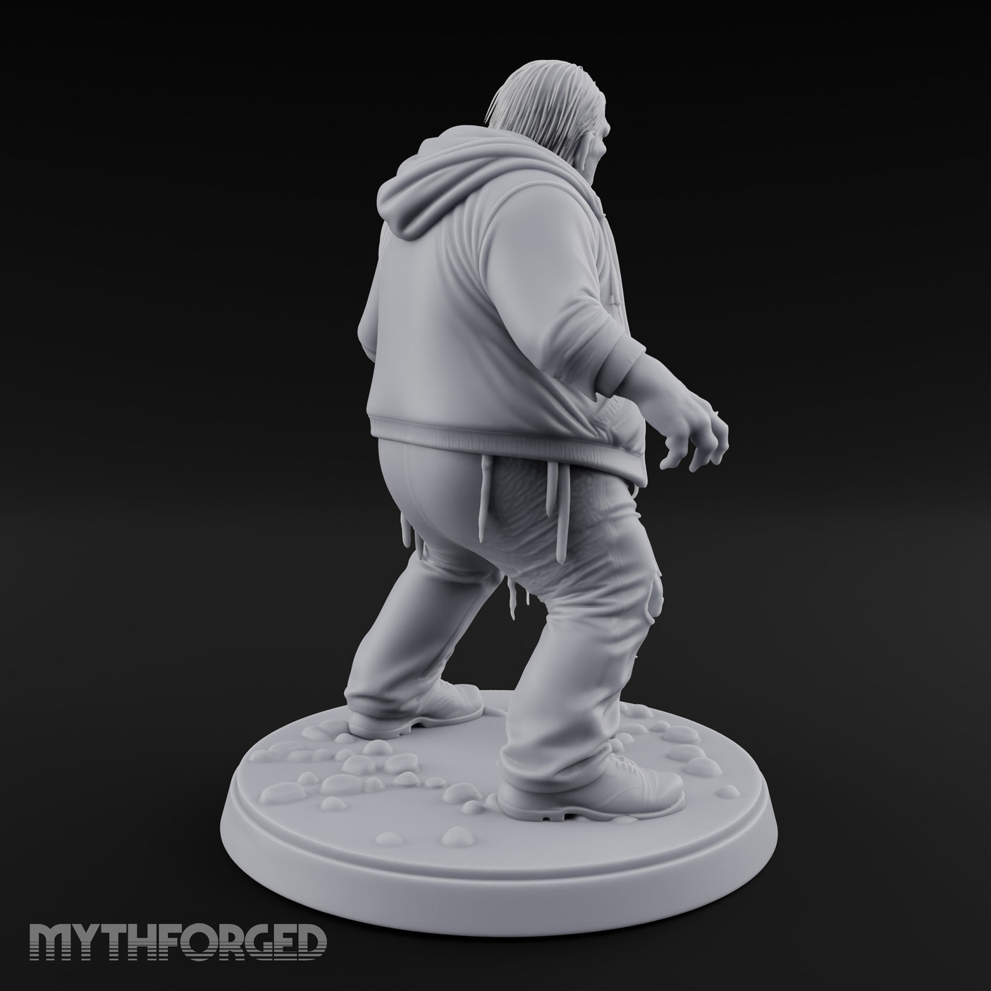 Belly Exposed Roaring Zombie Brute Miniature for Dungeons and Dragons, Pathfinder or other TTRPGs