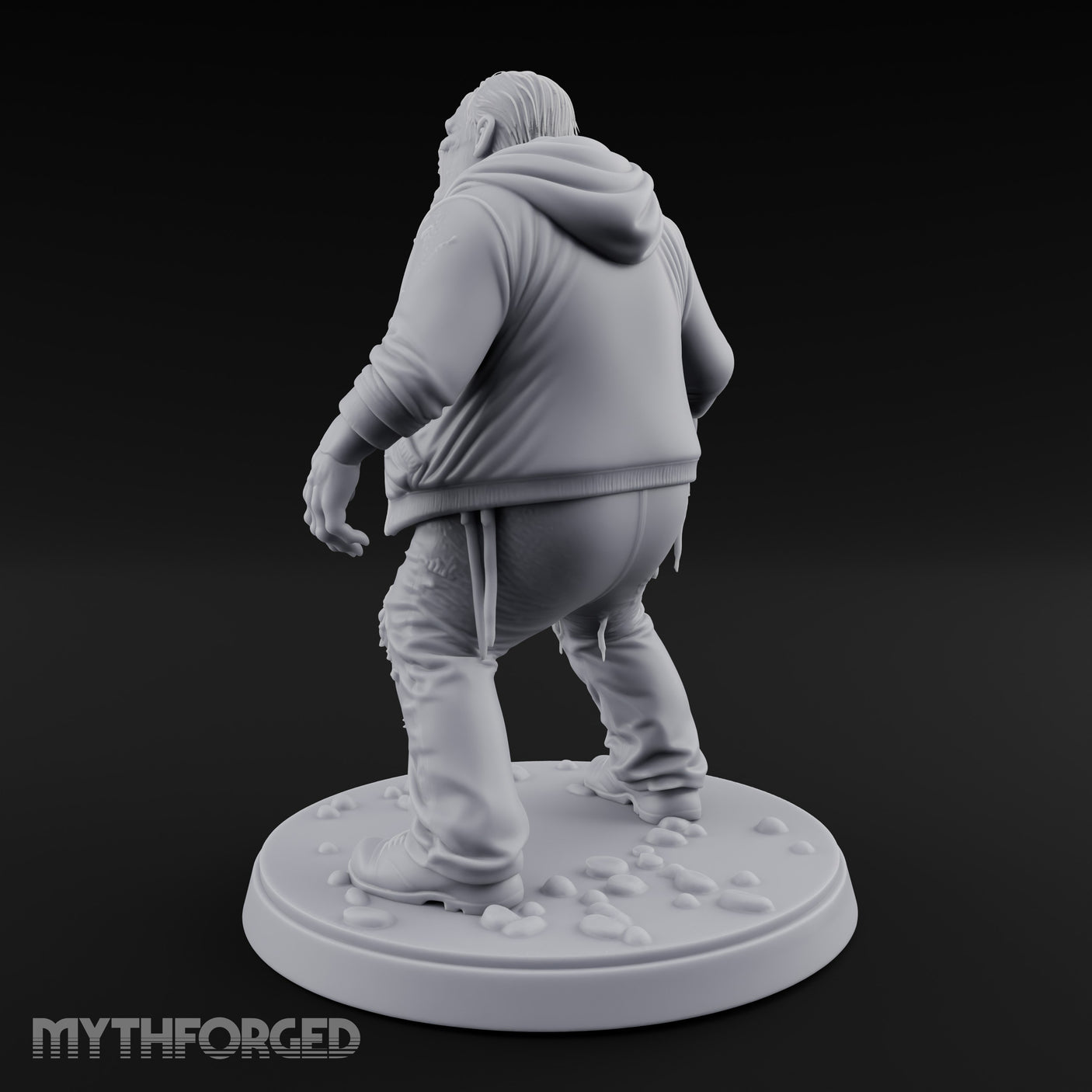 Belly Exposed Roaring Zombie Brute Miniature for Dungeons and Dragons, Pathfinder or other TTRPGs