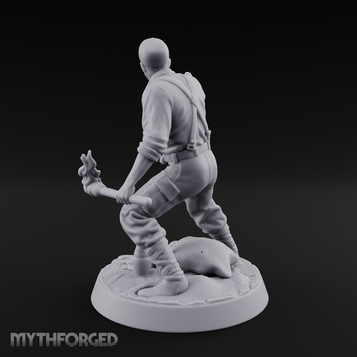 Torch and Pistol Human Adventurer Miniature for Dungeons and Dragons, Pathfinder or other TTRPGs