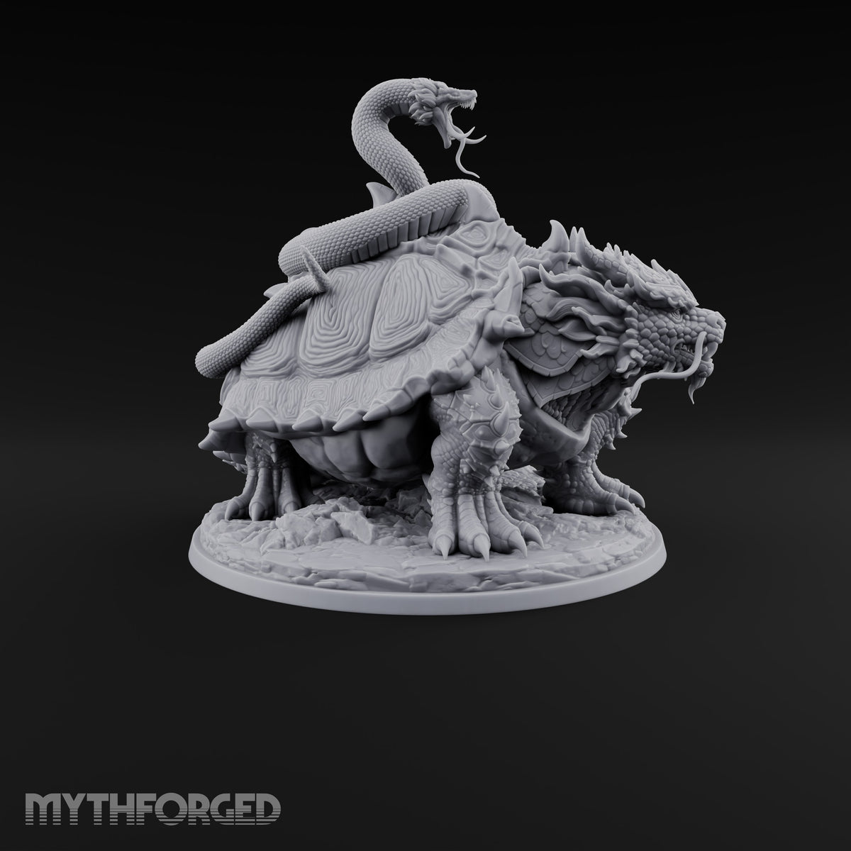 The Stowaway Never Left Dragon Turtle with Coiled Serpent
