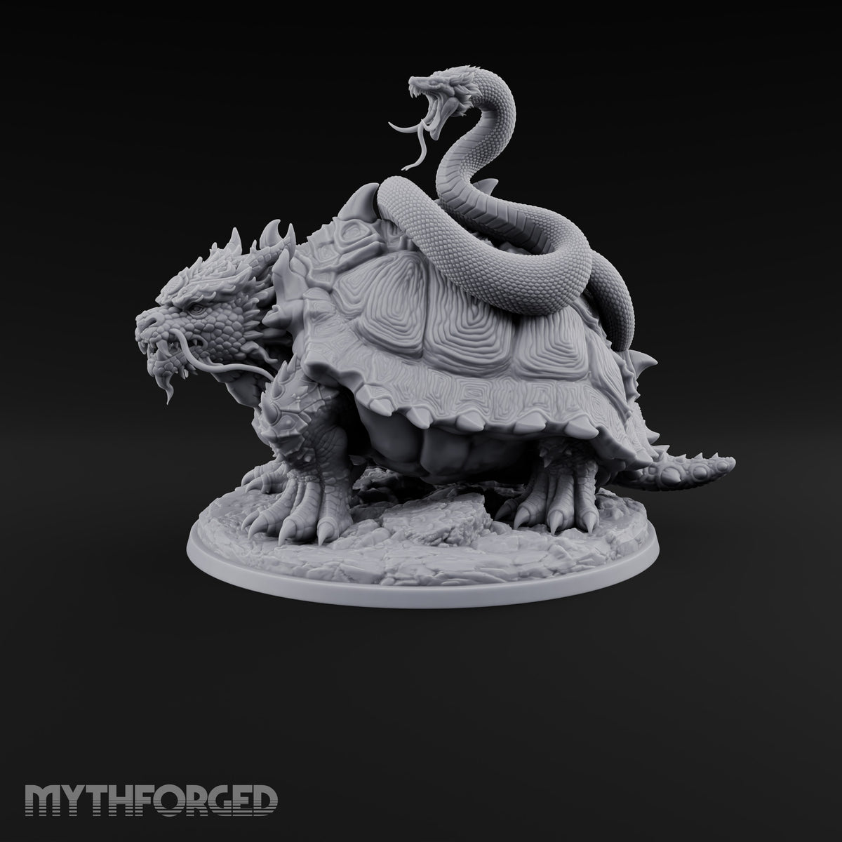 The Stowaway Never Left Dragon Turtle with Coiled Serpent