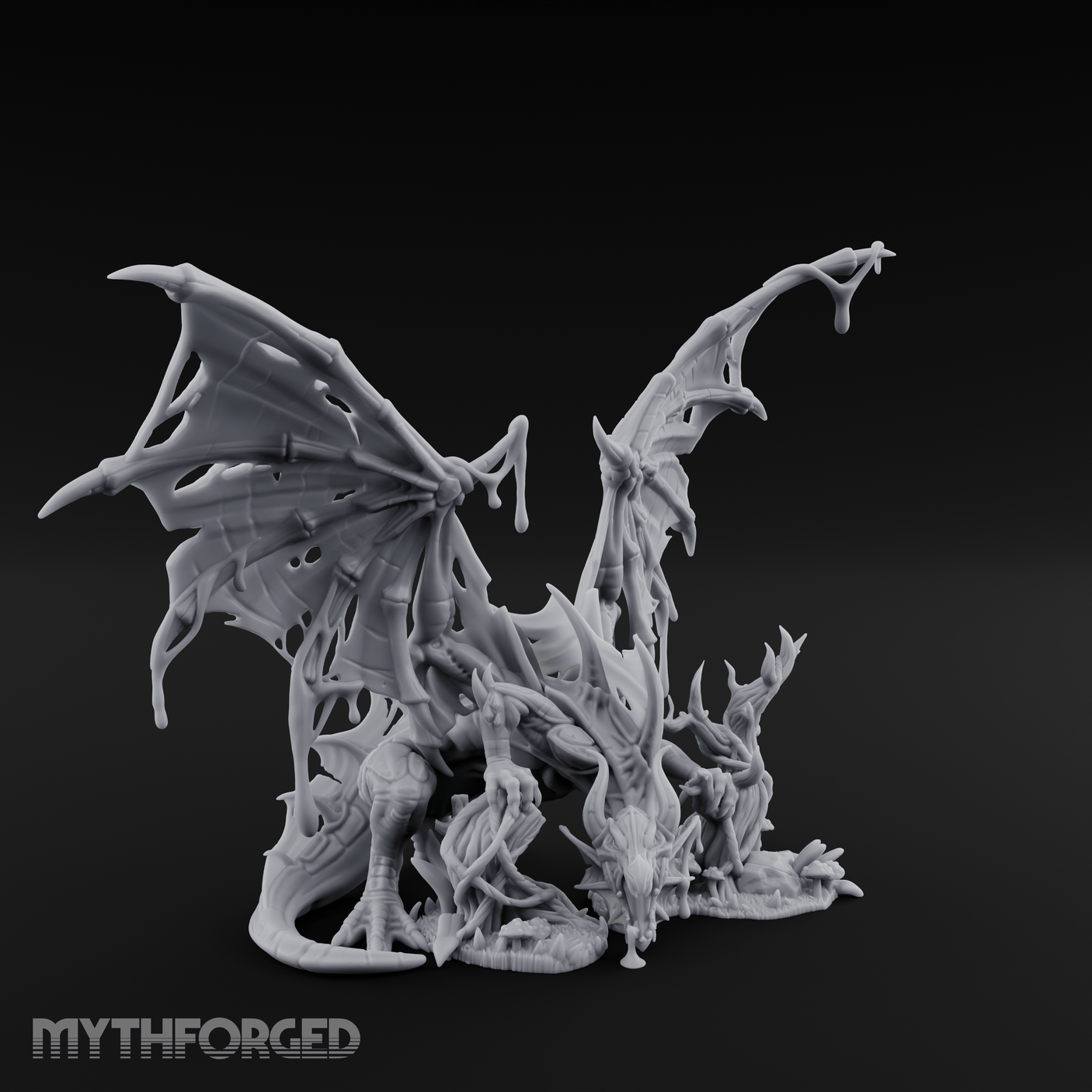 Dripping And Oozing Black Dragon Miniature for Dungeons and Dragons, Pathfinder or other TTRPGs