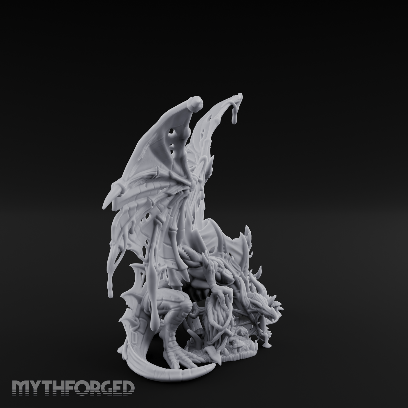 Dripping And Oozing Black Dragon Miniature for Dungeons and Dragons, Pathfinder or other TTRPGs