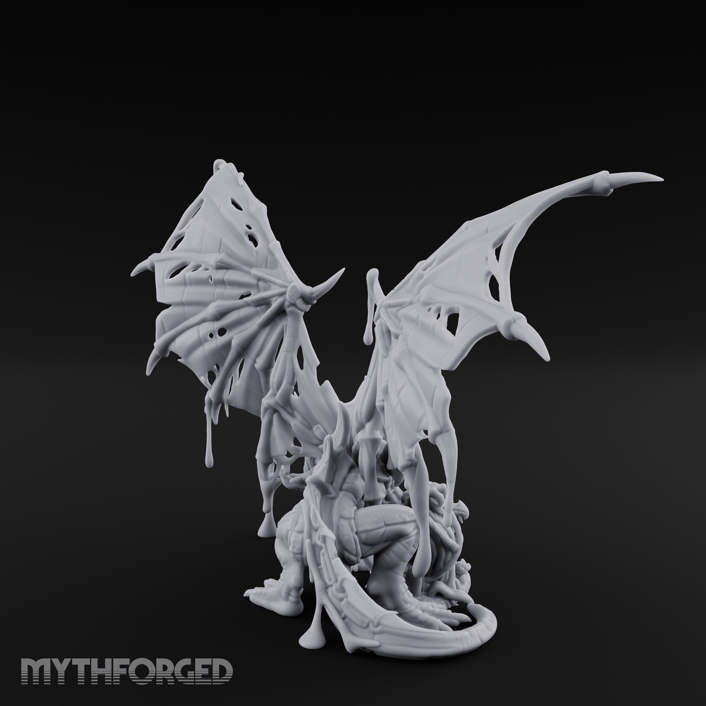 Dripping And Oozing Black Dragon Miniature for Dungeons and Dragons, Pathfinder or other TTRPGs