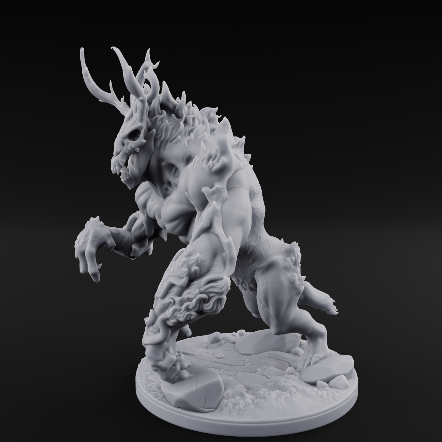 Lumbering And Hungry Wendigo Brute Miniature for Dungeons and Dragons, Pathfinder or other TTRPGs