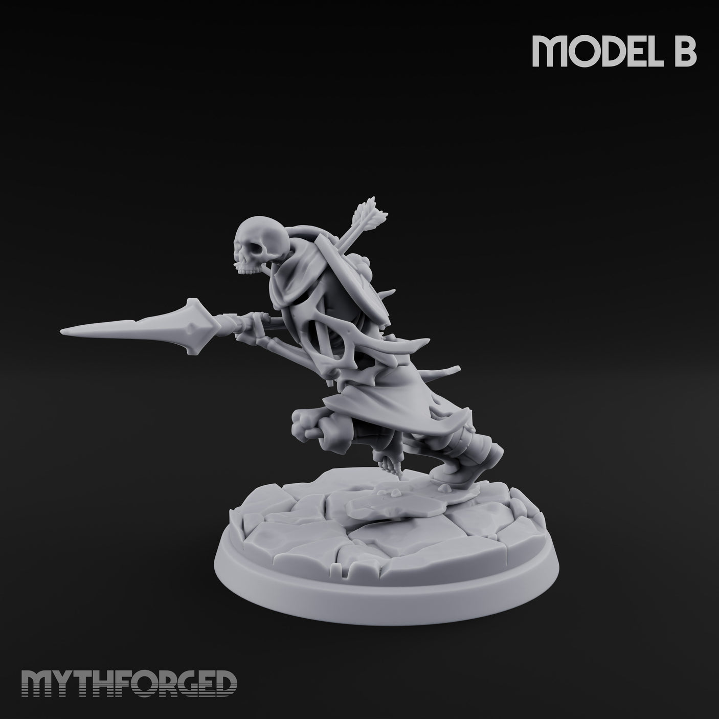 Blade And Axe Brandishing Skeleton Warriors Miniature for Dungeons and Dragons, Pathfinder or other TTRPGs