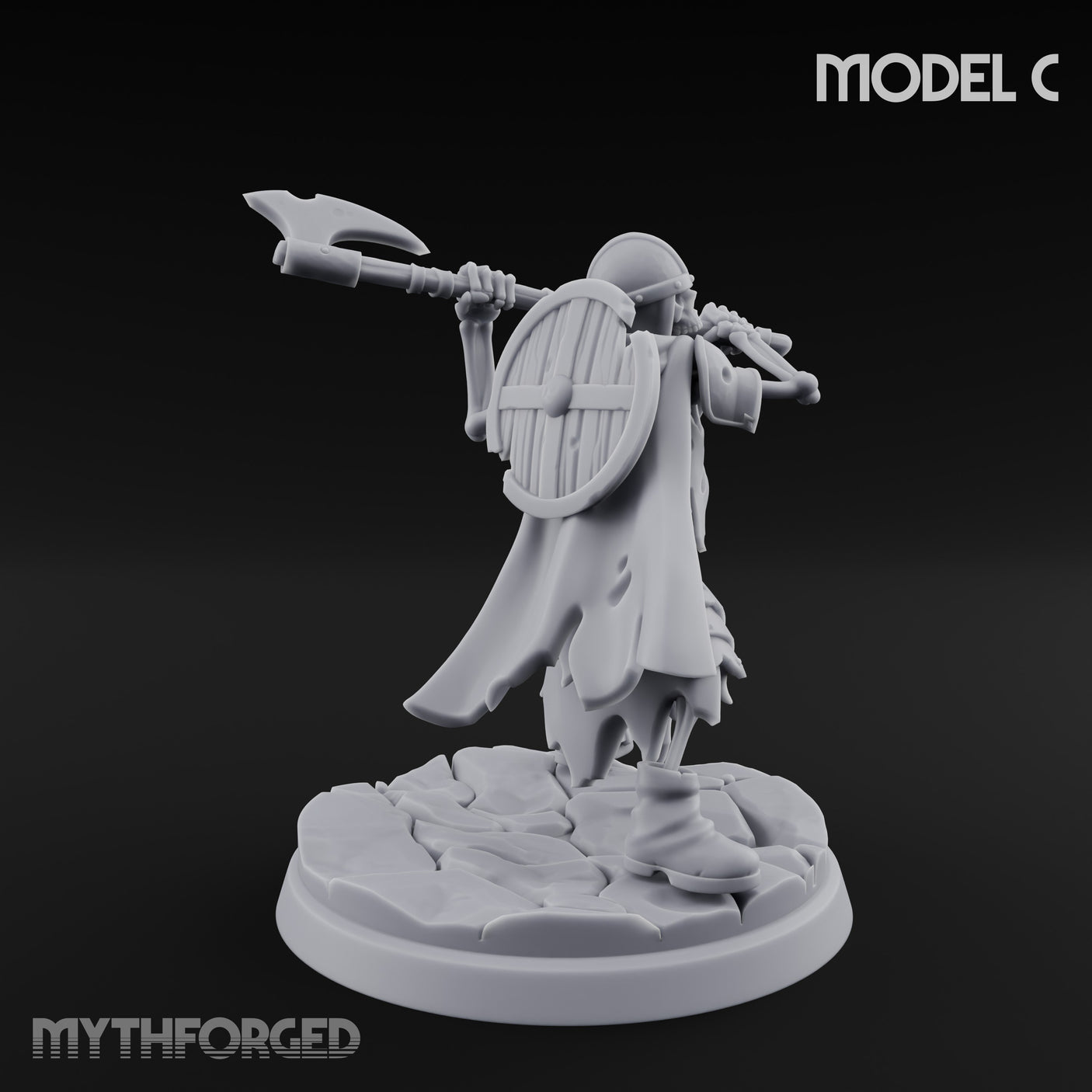 Blade And Axe Brandishing Skeleton Warriors Miniature for Dungeons and Dragons, Pathfinder or other TTRPGs