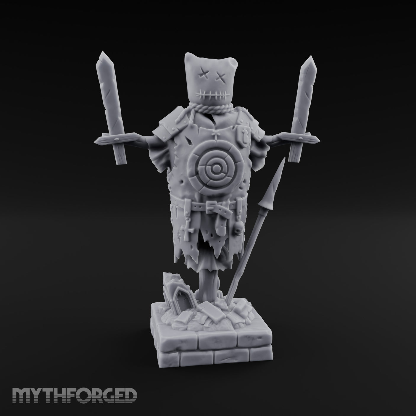 Blade-Impaled Rope-Bound Scarecrow Effigy Miniature for Dungeons and Dragons, Pathfinder or other TTRPGs