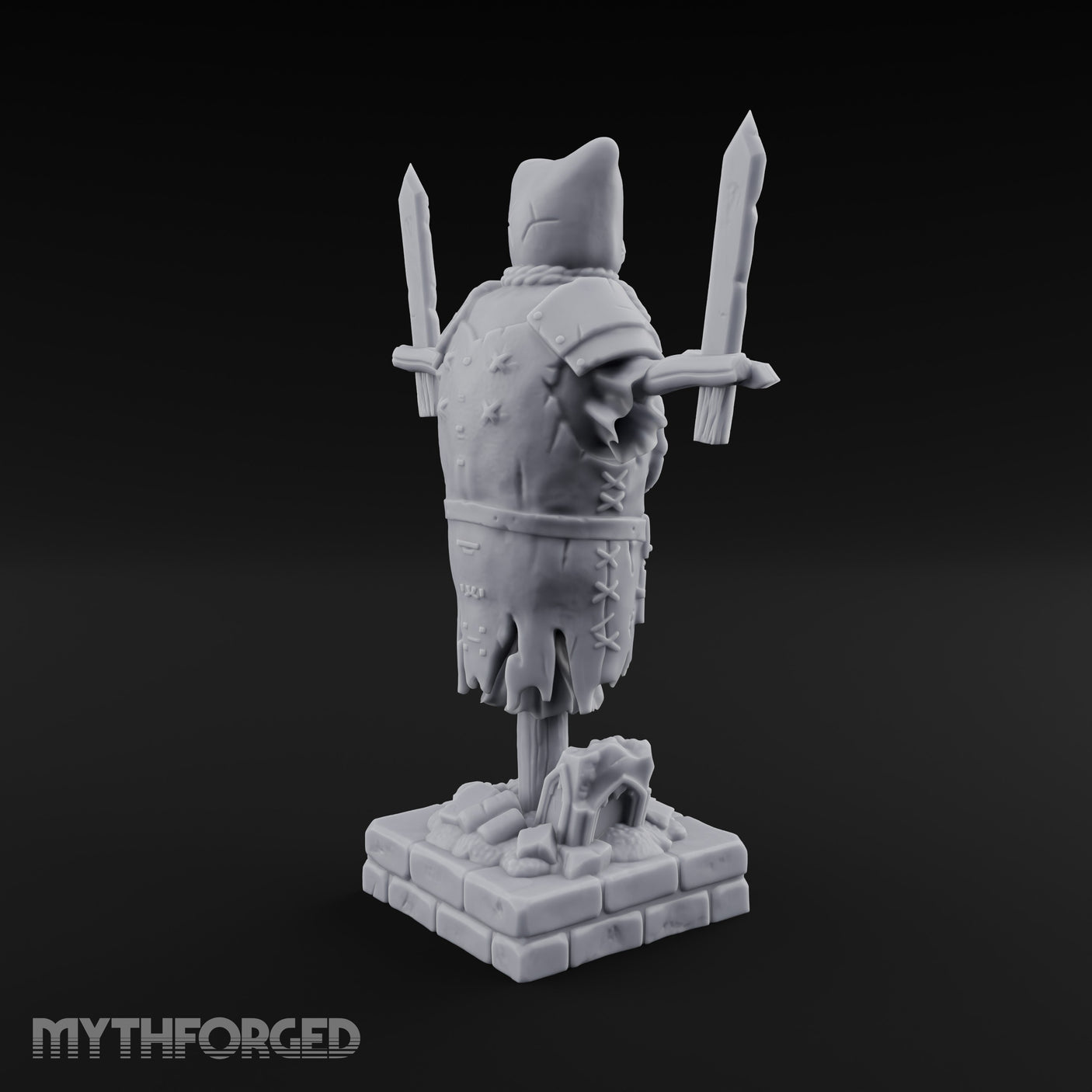 Blade-Impaled Rope-Bound Scarecrow Effigy Miniature for Dungeons and Dragons, Pathfinder or other TTRPGs