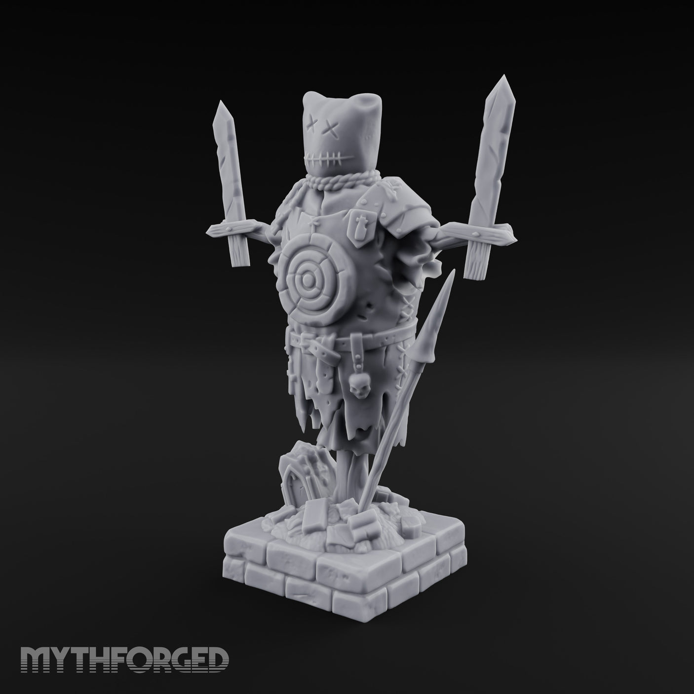 Blade-Impaled Rope-Bound Scarecrow Effigy Miniature for Dungeons and Dragons, Pathfinder or other TTRPGs