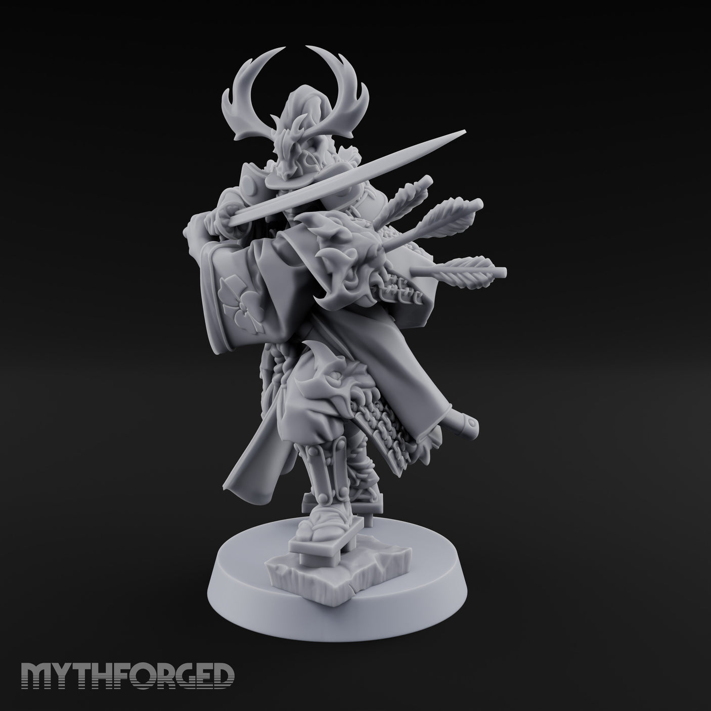 Blade Levelling Samurai Lord Miniature for Dungeons and Dragons, Pathfinder or other TTRPGs
