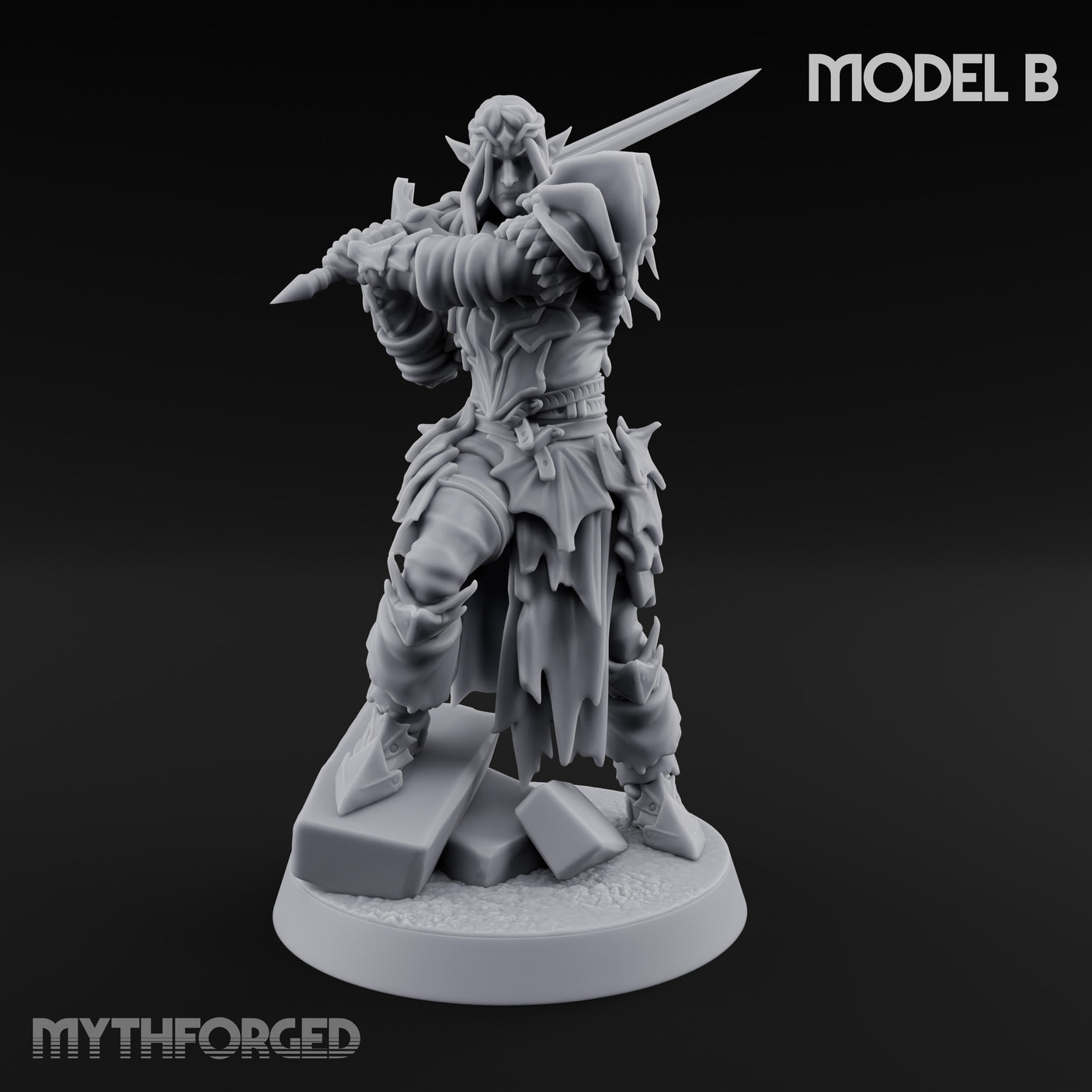 Blade Thrusting Drow Knight B gallery 1