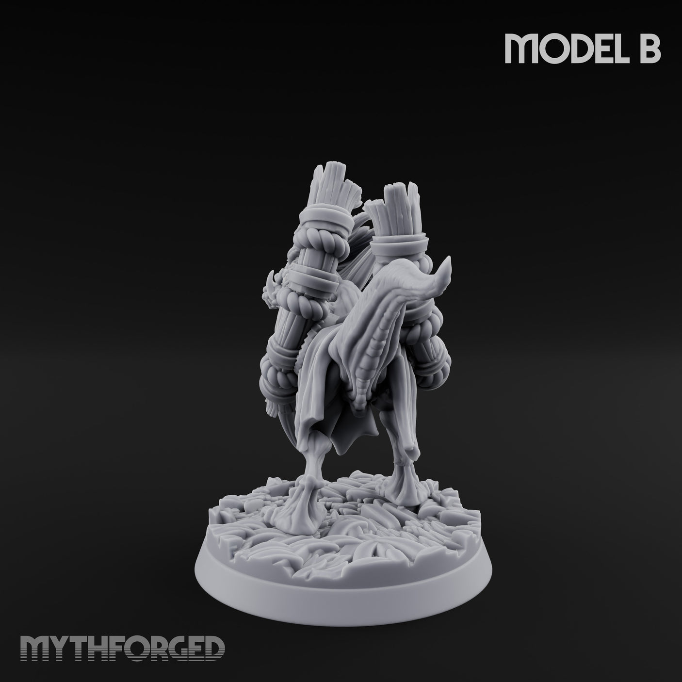 Blade Wielding Lizardfolk Raptor Warrior B Miniature for Dungeons and Dragons, Pathfinder or other TTRPGs