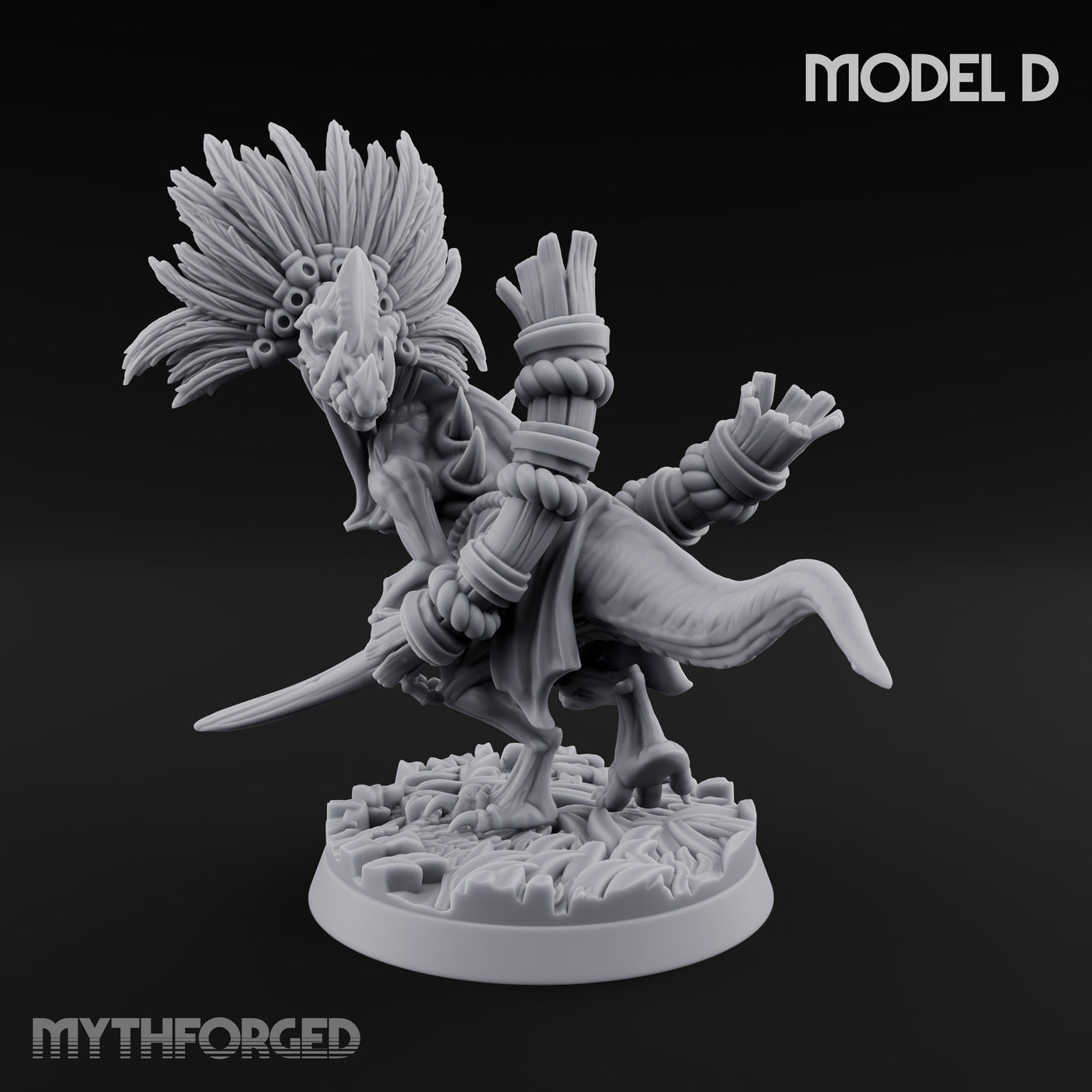 Blade Wielding Lizardfolk Raptor Warrior D Miniature for Dungeons and Dragons, Pathfinder or other TTRPGs